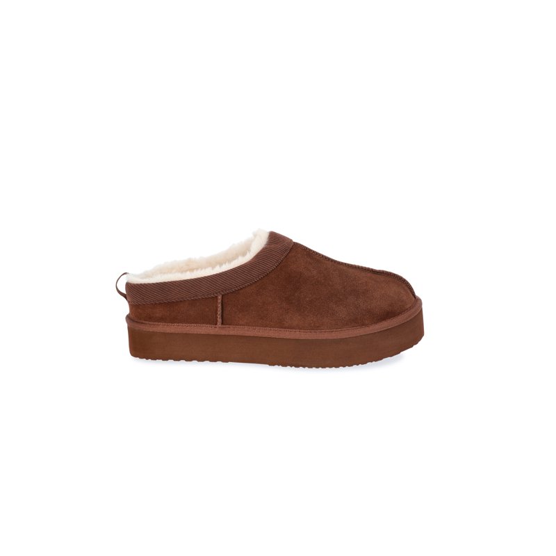 Joyspun Women’s Ultra Short Faux Suede Platform Clog Slippers