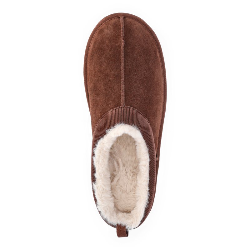 Joyspun Women’s Ultra Short Faux Suede Platform Clog Slippers