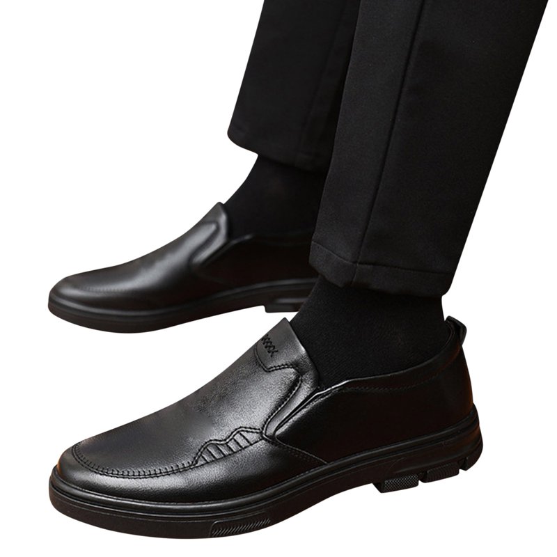 JUMESG Men's Dress Shoes Men Fashion Comfort Classic Slip On Loafers Oxford Dress Shoes Black 8.5