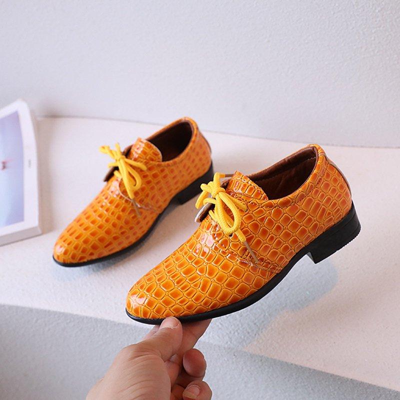 JUMESG Toddler Dress Shoes Boys Boy's Dress Sneakers Casual Oxford Formal Shoes (Yellow 33)