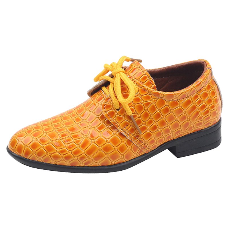 JUMESG Toddler Dress Shoes Boys Boy's Dress Sneakers Casual Oxford formal Shoes (Yellow 33)