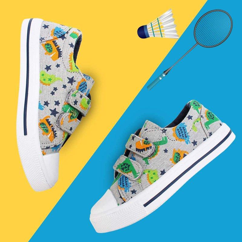 K KomForme Kids Canvas Shoes Dinosaurs Size 4-12 (Toddler Boy)