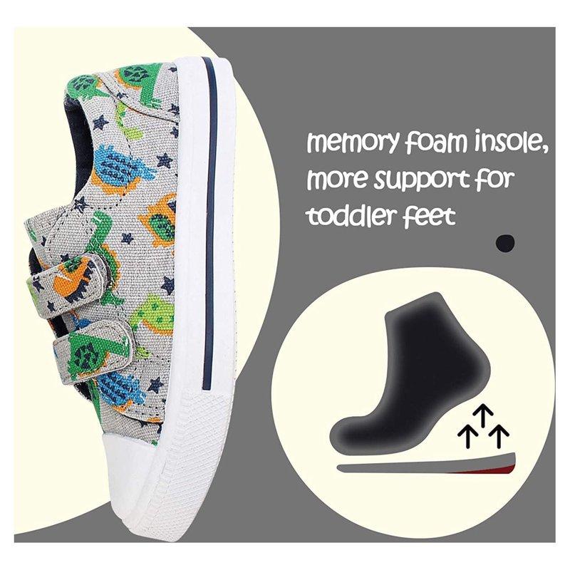 K KomForme Kids Canvas Shoes Dinosaurs Size 4-12 (Toddler Boy)