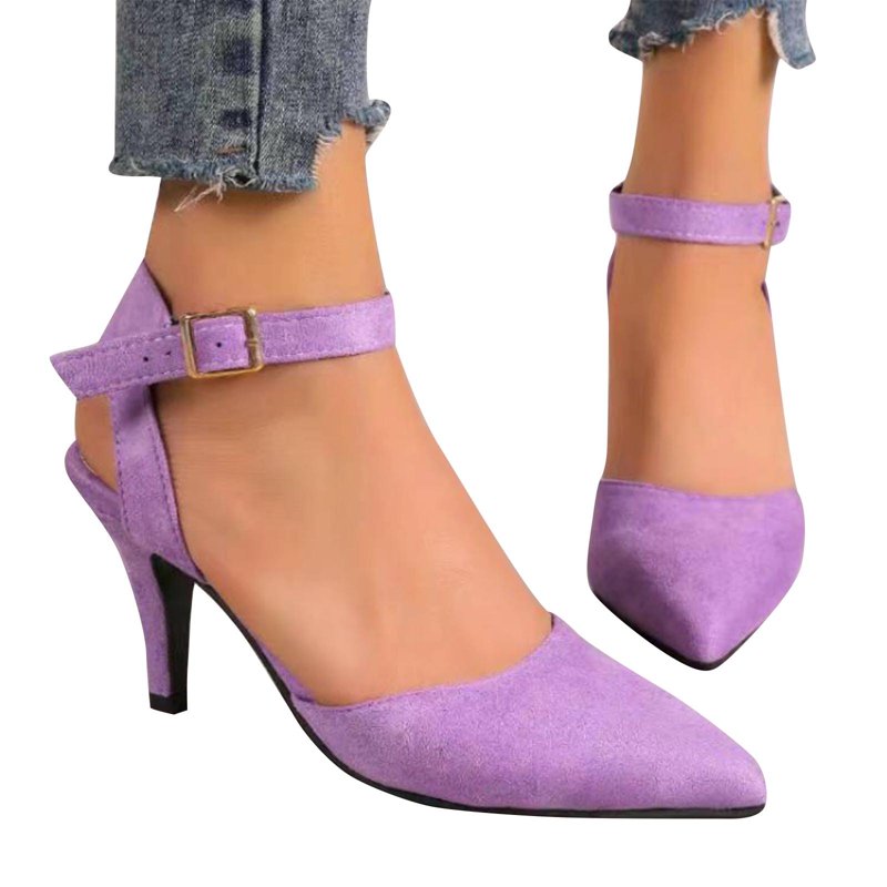 Kakina CMSX Womens Low Heels Closed Toe Dress Shoes Kitten Heel Pointed Toe Sexy Classic Comfortable Heeled Pumps Adjustable Ankle Strap