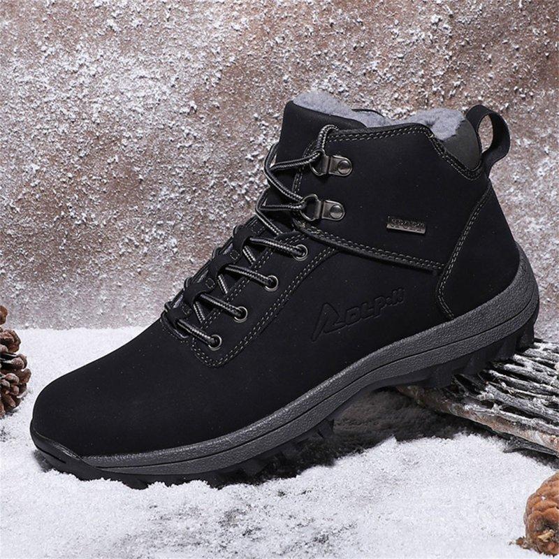 KaLI_store Mens Waterproof Boots Mens Snow Waterproof Hiking Hiker Walking Boots Black 9