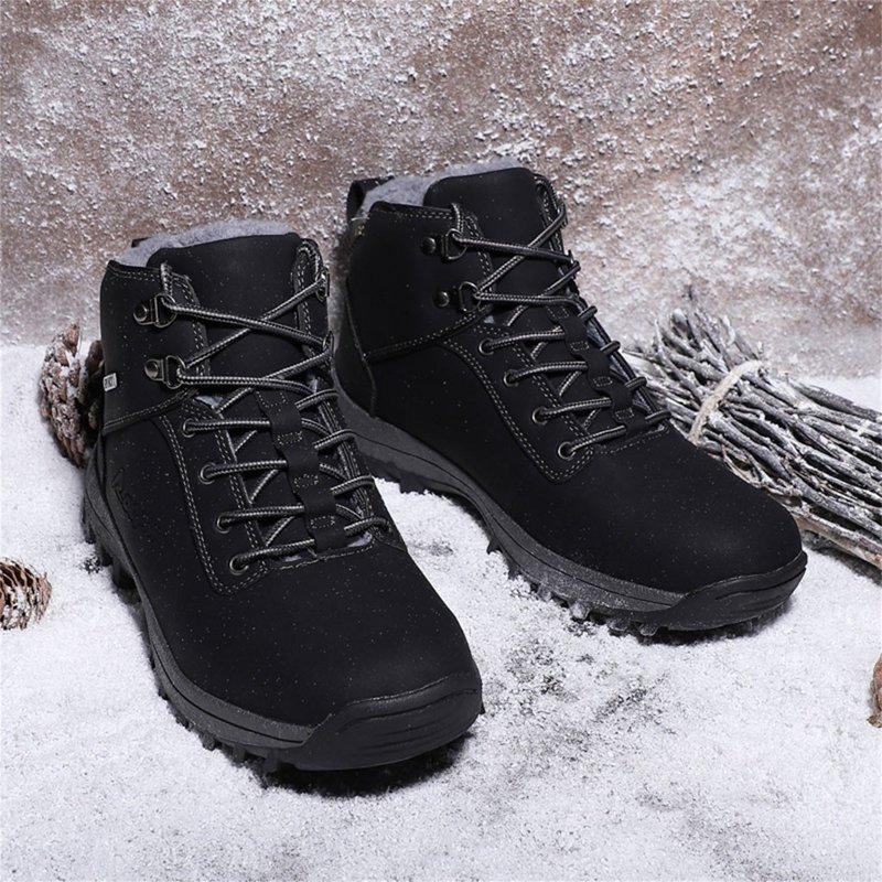 KaLI_store Mens Waterproof Boots Mens Snow Waterproof Hiking Hiker Walking Boots Black 9