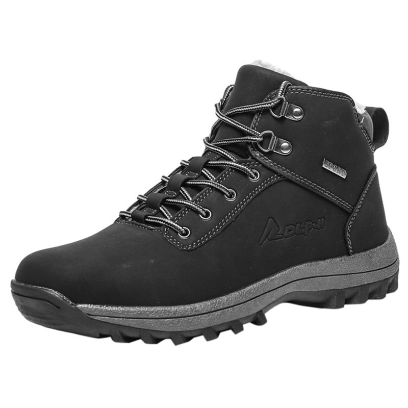 KaLI_store Mens Waterproof Boots Mens Snow Waterproof Hiking Hiker Walking Boots Black 9