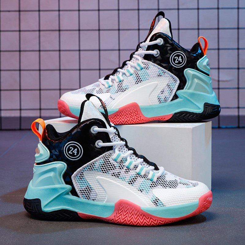 Kid's Basketball Shoes Boys Sneakers Girls Trainers Comfort High Top Basketball Shoes For Boys(Little Kid/Big Kid) White Black