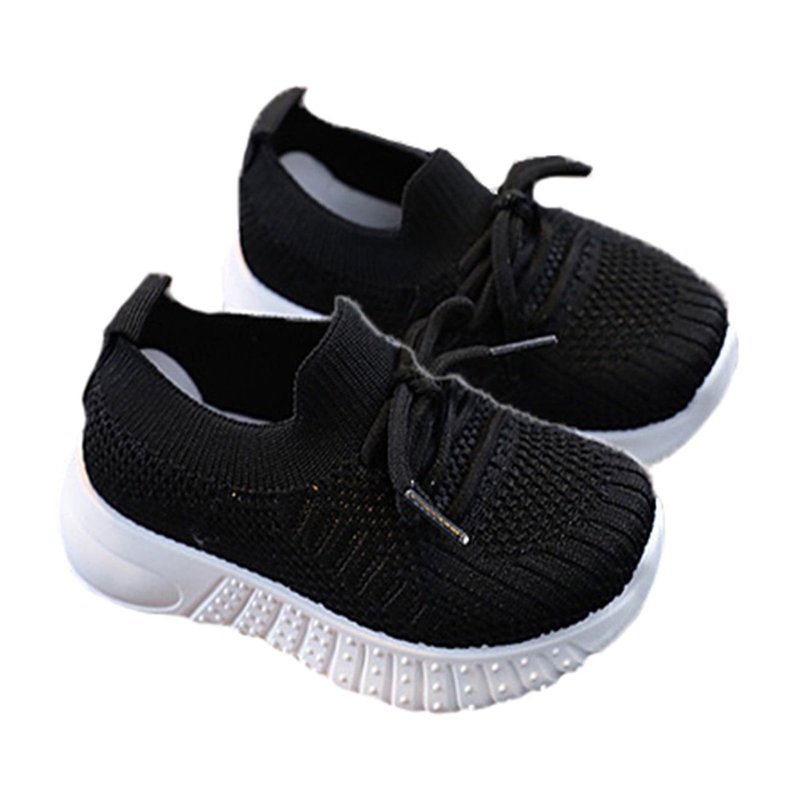 Kid Shoes Mesh Breathable Soft Casual Shoes For Baby Boys And Girls Non First Toddler Shoes Sneakers For Girls Black 18 Months-24 Months