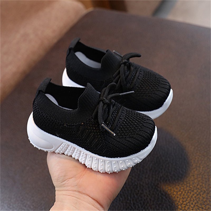 Kid Shoes Mesh Breathable Soft Casual Shoes For Baby Boys And Girls Non First Toddler Shoes Sneakers For Girls Black 18 Months-24 Months