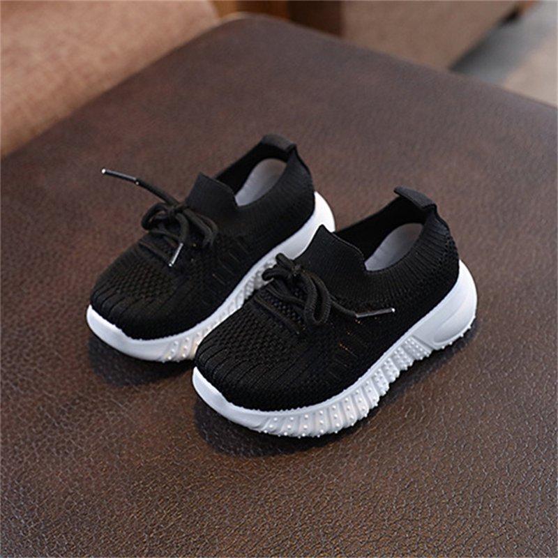 Kid Shoes Mesh Breathable Soft Casual Shoes for Baby Boys and Girls Non First Toddler Shoes Sneakers for Girls Black 18 Months-24 Months