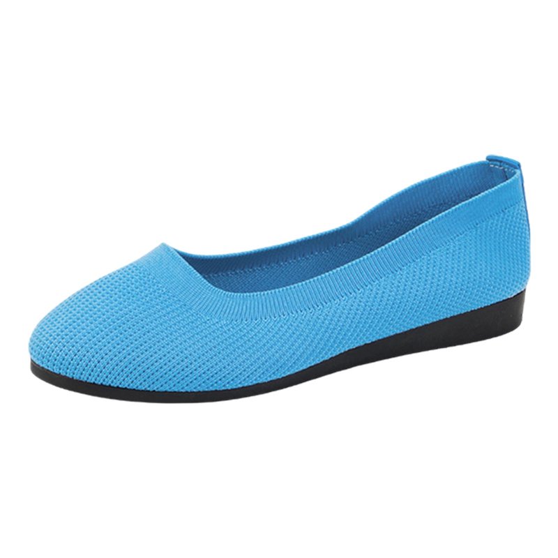 Kidagic Women's Knit On Ballet Breathable Comfortable Non Casual Walking Shoes for Everyday Wear(Color:BU3 Size:5.5) Kidagic Women's Knit On Ballet Breathable Comfortable Non Casual Walking Shoes for Everyday Wear(Color:BU3 Size:5.5)