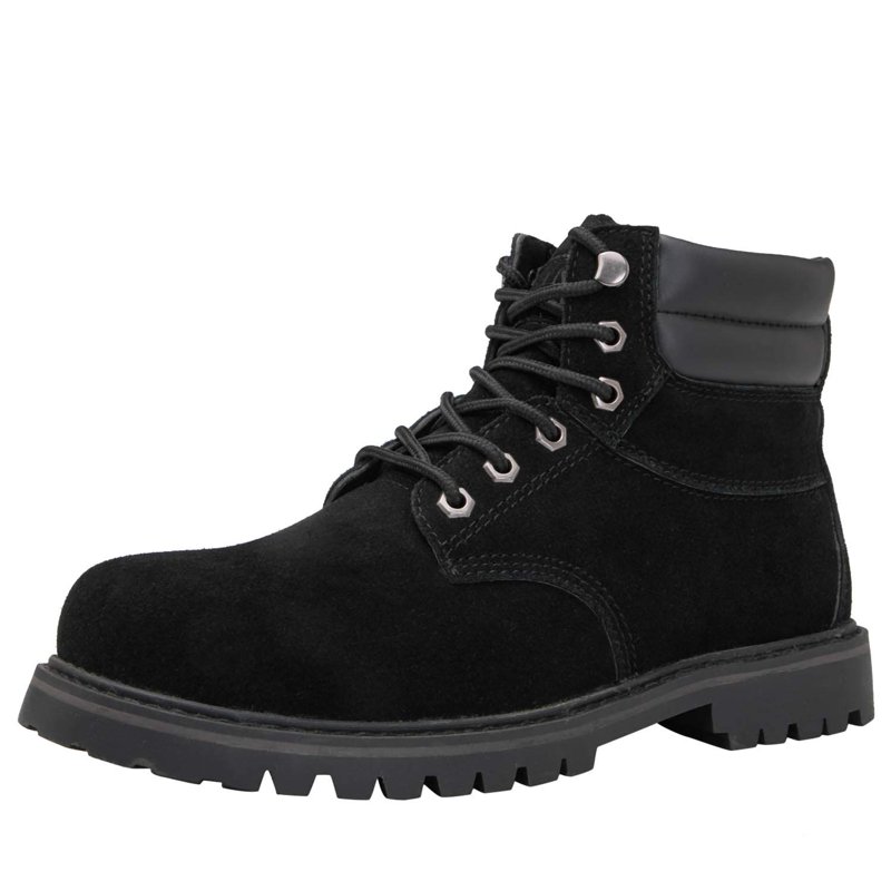 KINGSHOW Men's Work Boots Black Soft Toe Work Boots For Men 6 M US