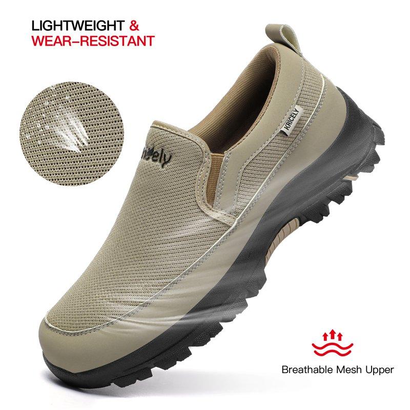 Kricely Mens Loafer Slip On Walking Sneakers Outdoor Mesh Casual