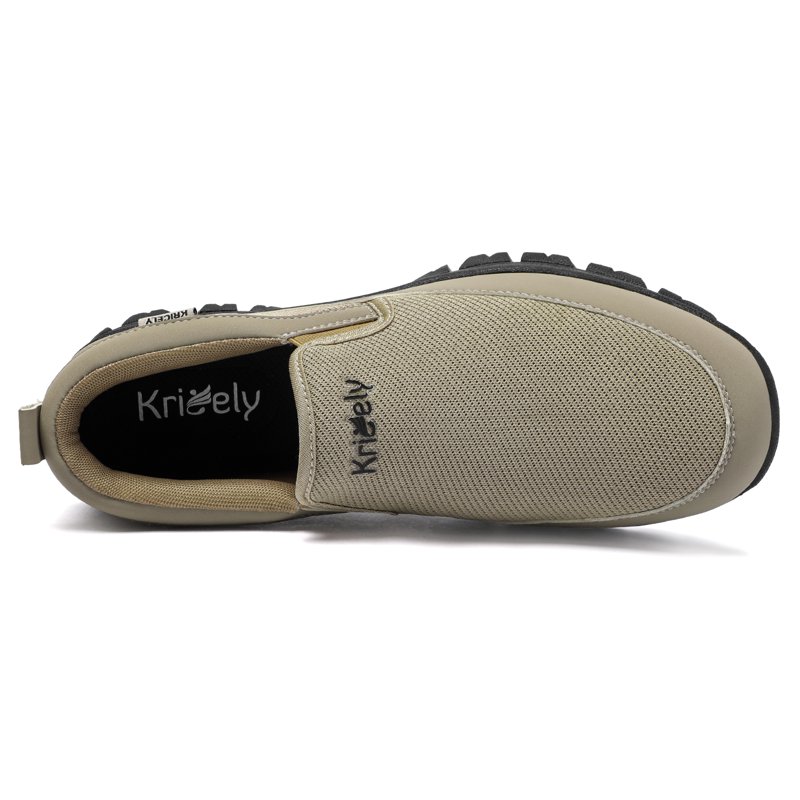 Kricely Mens Loafer Slip On Walking Sneakers Outdoor Mesh Casual
