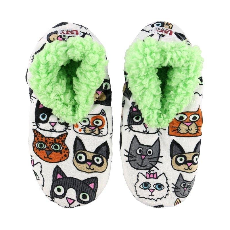 LazyOne Fuzzy Feet Slippers for Women Cute Fleece-Lined House Slippers Cats Additude Non-Skid