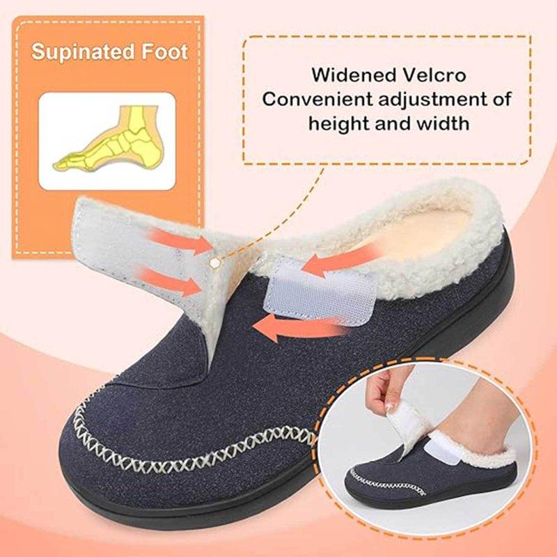 Leisfit Women Slippers Adjustable Diabetic Slippers Memory Foam Arthritis Edema Swollen House Shoes 6 Wide