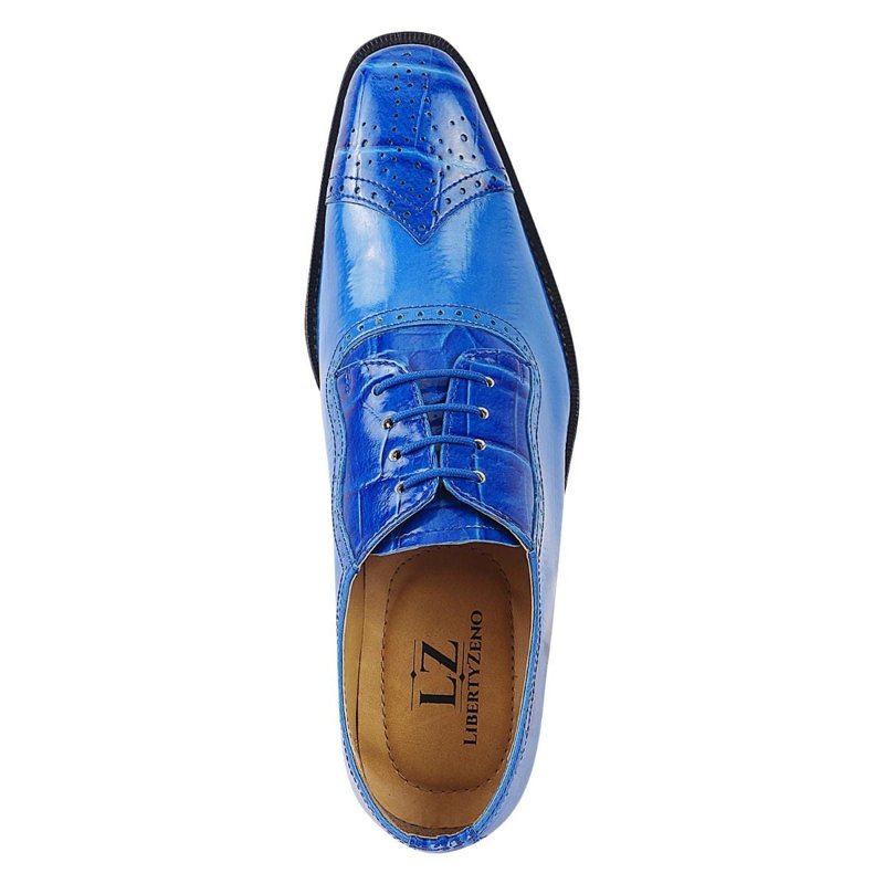 LIBERTYZENO Mens Oxford Dress Shoes Hornback Print Male