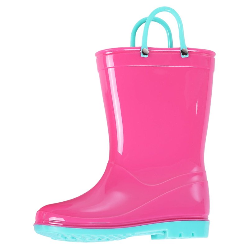 Litfun Toddler Kids Rain Boots for Boys Girls Size 7 Toddler Rose Pink