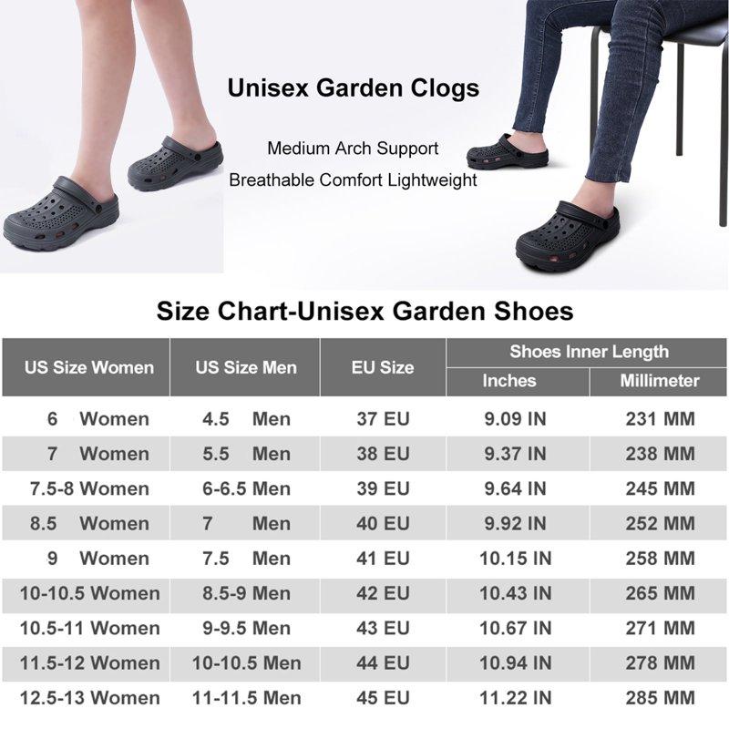 Litfun Unisex Garden Clogs Shoes With Arch Support Soft Slip-on Sandals For Women And Men Black