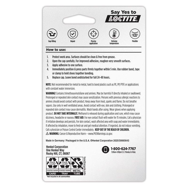 Loctite Shoe Glue Pack Of 1 Clear 0.6 Fl Oz Tube