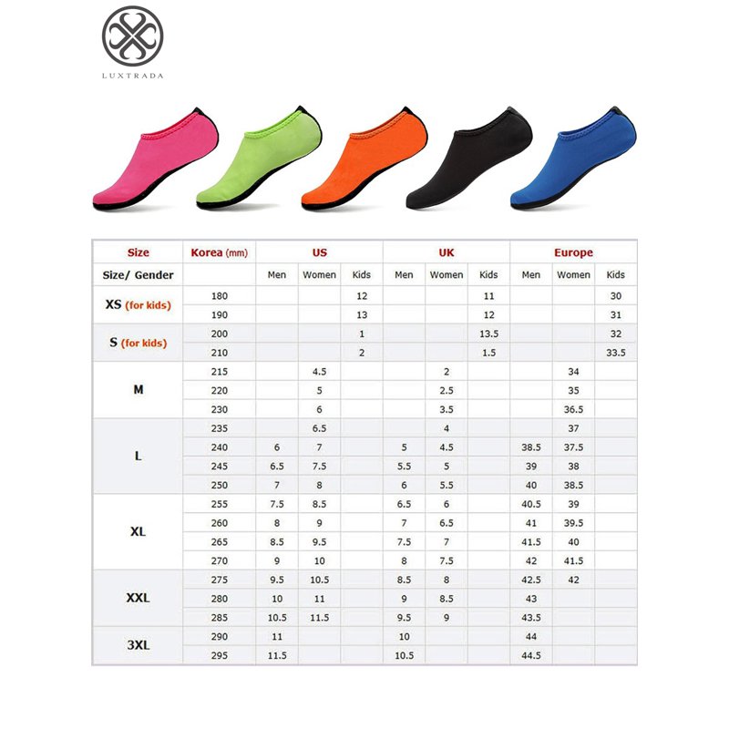 Luxtrada Water Shoes Barefoot Quick-Dry Aqua Water Socks Slip-on For Men Women Kids Fit Beach Swim Diving Surfing And Yoga Exercise "Black M"