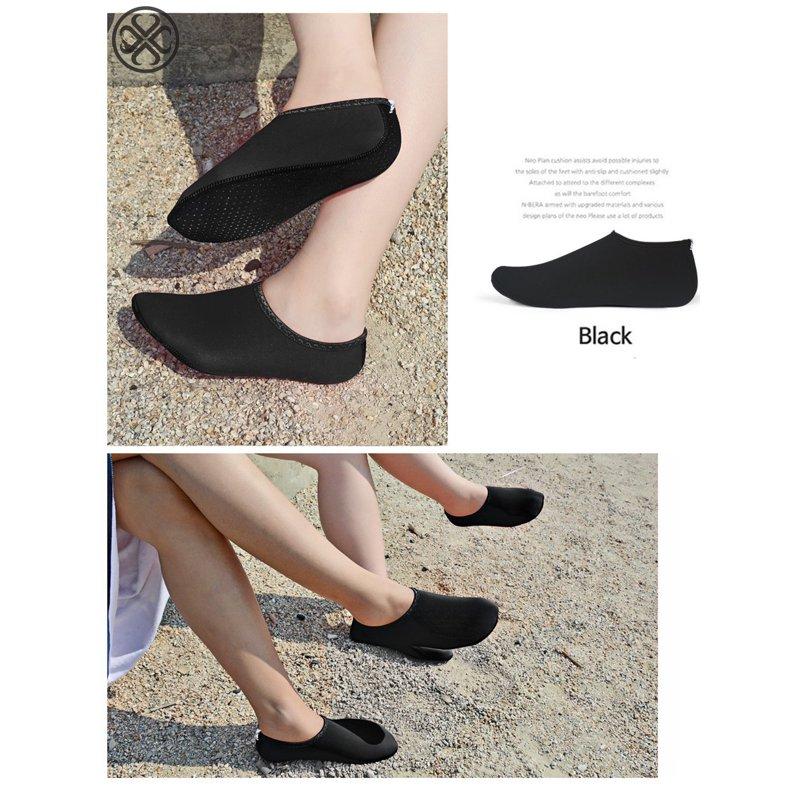 Luxtrada Water Shoes Barefoot Quick-Dry Aqua Water Socks Slip-on For Men Women Kids Fit Beach Swim Diving Surfing And Yoga Exercise "Black M"