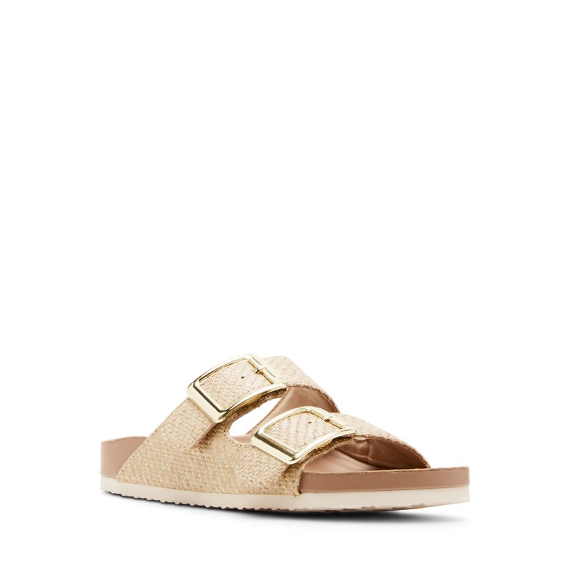 Madden Girl Women's Bodie Two Strap Buckle Footbed Sandals