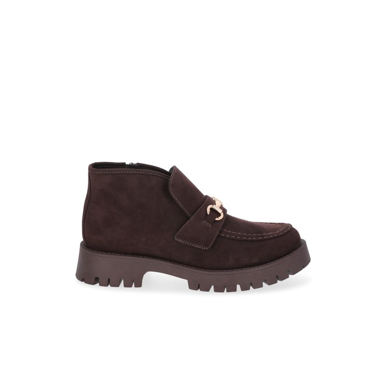 Madden NYC Women's Faux Suede Lug Sole Loafer Booties