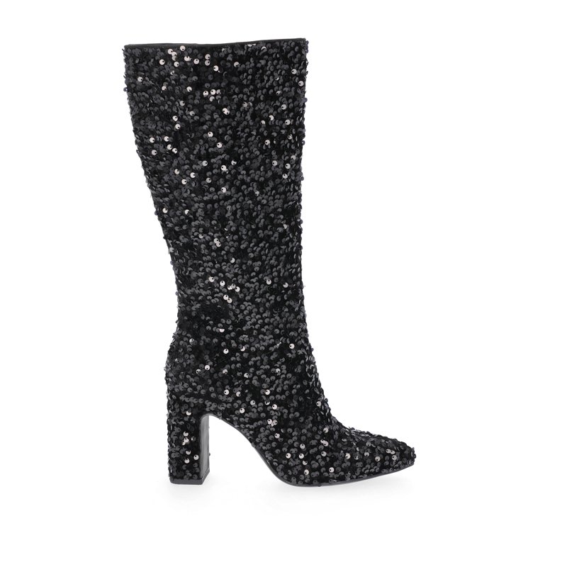 Madden NYC Women's Tall Glitter Block Heel Boots
