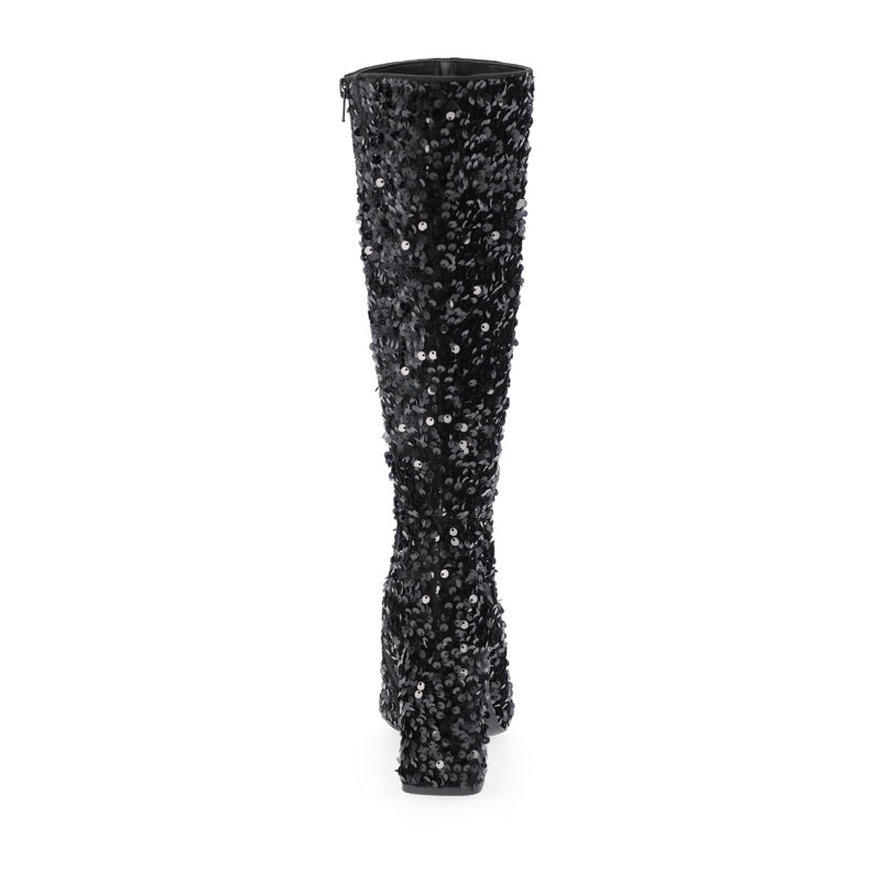 Madden NYC Women's Tall Glitter Block Heel Boots