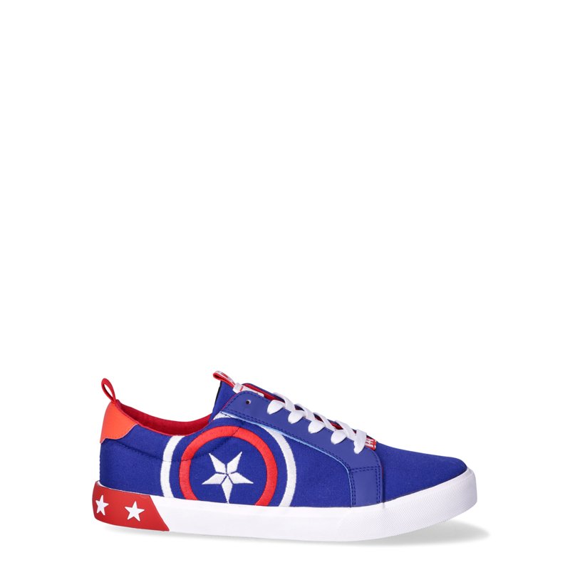Marvel Men’s Captain America Low Top Lace-Up Sneakers Sizes 7-13