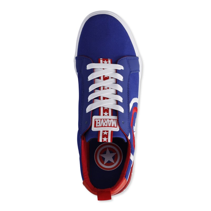 Marvel Men’s Captain America Low Top Lace-Up Sneakers Sizes 7-13