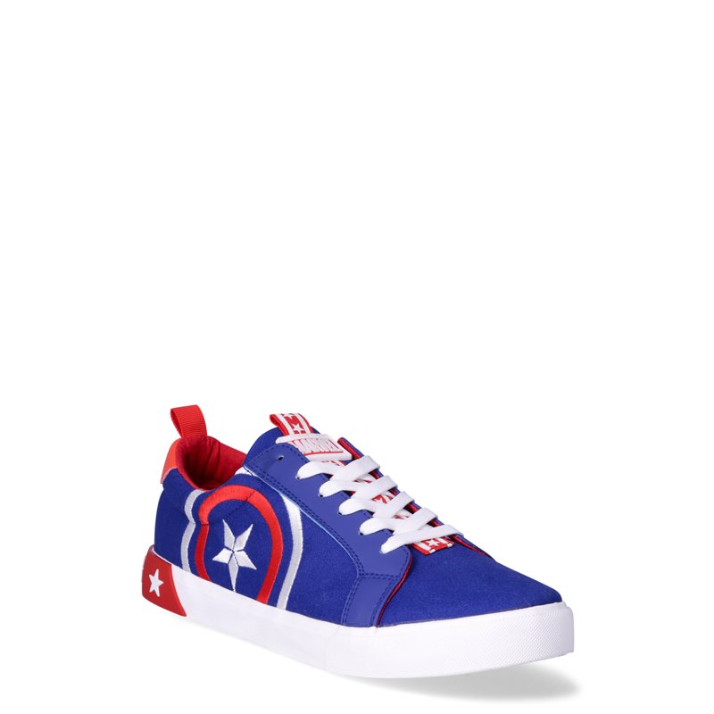 Marvel Men’s Captain America Low Top Lace-Up Sneakers Sizes 7-13