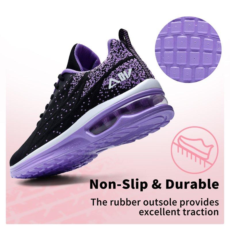 MAYKX Women’s Running Shoes – Knit Upper Walking Sneakers Soft Cotton Insole Cushion For Sports Or Daily Walks