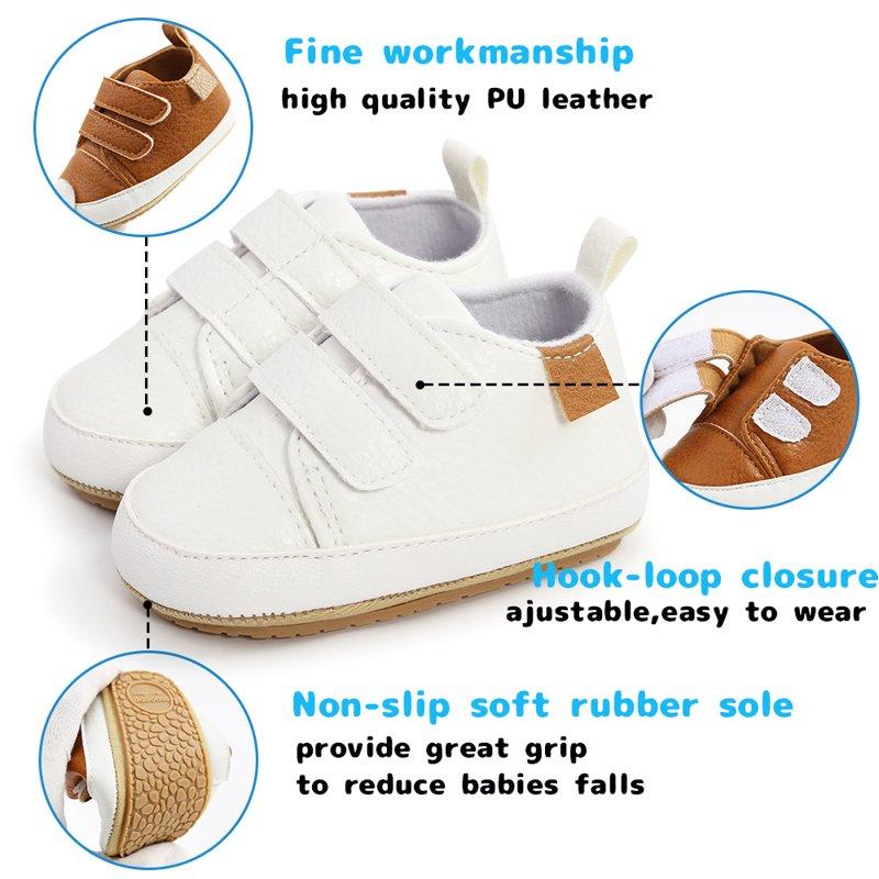 Meckior Baby Boys Girls Shoes High-Top Ankle Sneakers Toddler Soft Rubber Sole Infant Crib Shoes 0-18 Months