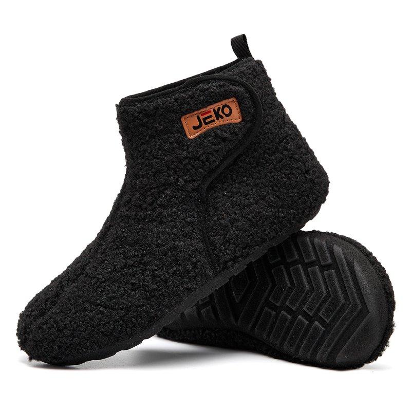 Men's and women's slippers plush slippers warm and anti-slip household slippers and high-top socks