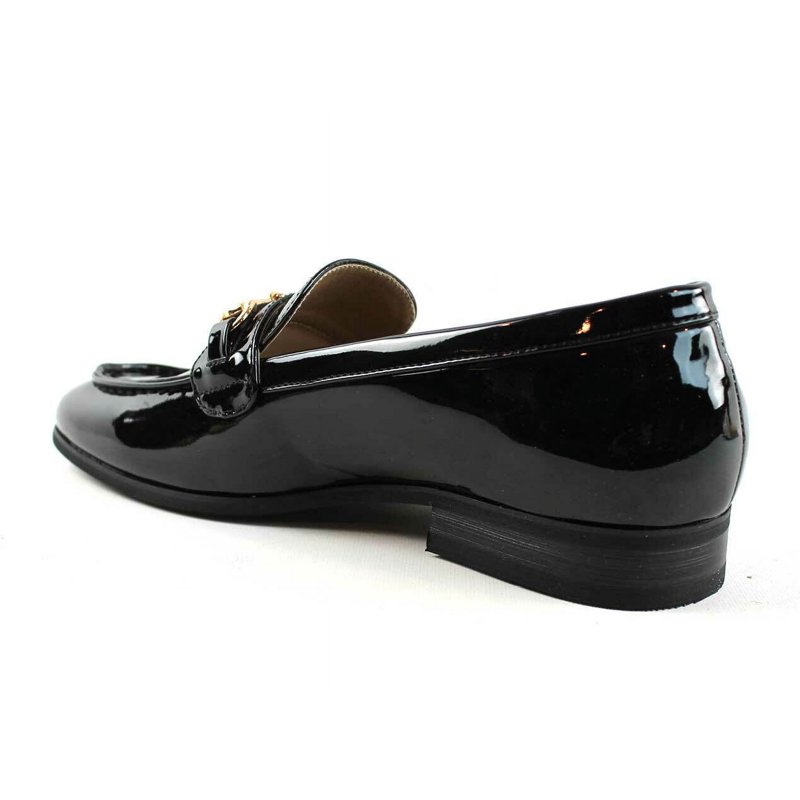 Men's Dress Shoes Loafer With Gold Buckle Slip On Formal Modern Classic