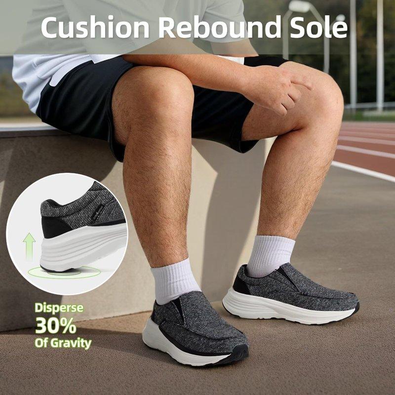 Men's Orthopedic Outdoor Slip-On Loafers Walking Shoes: Arch Support Plantar Fasciitis Sneakers Comfort Classic Canvas Shoes For Foot And Heel Pain