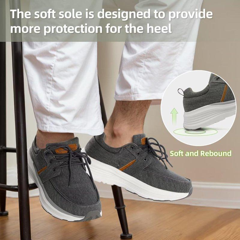 Men's Orthopedic Walking Shoes For Plantar Fasciitis Comfortable Arch Support Slip-On Shoes Cushioned Thick Sole Sneakers For Foot And Heel Pain Relief