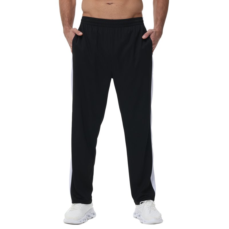 Men's Sweatpants Athletic Lounge Pants Open Bottom Casual Jersey Pants For Men With Pocket Black L