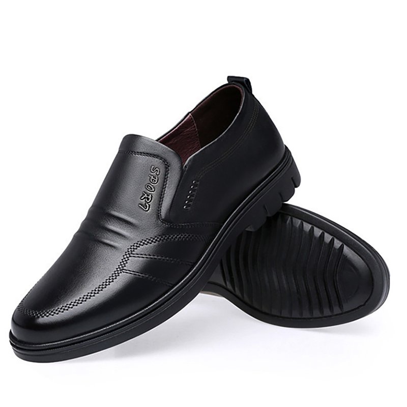 Mens Classic Leather Shoes Slip On Business Oxfords Work Shoes Fashion Tuxedo Dress Shoes For Men