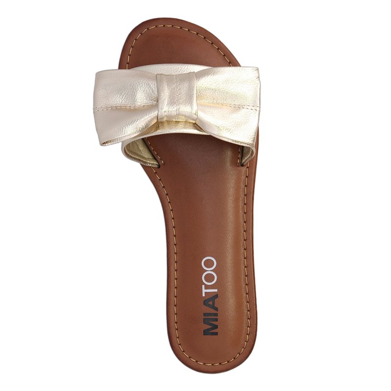 MIA TOO Women's Blonddie Flat Bow Slide Sandal