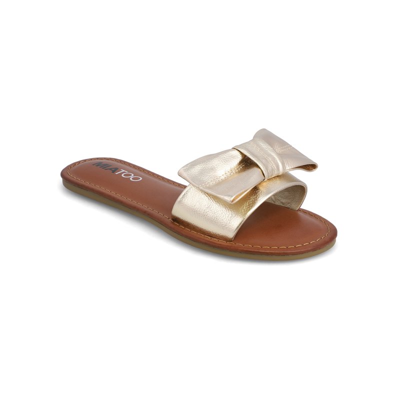 MIA TOO Women's Blonddie Flat Bow Slide Sandal