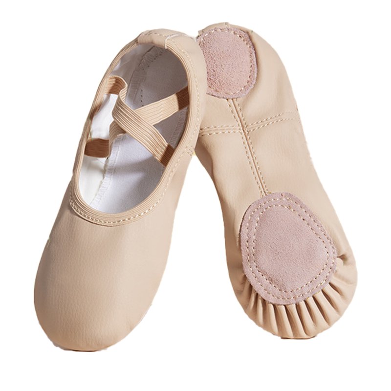 Missfiona Girl Ballet Dance Shoes Soft Leather Ballet Slippers For Toddler/Little Kid/Big Kid(2 Little Girl)