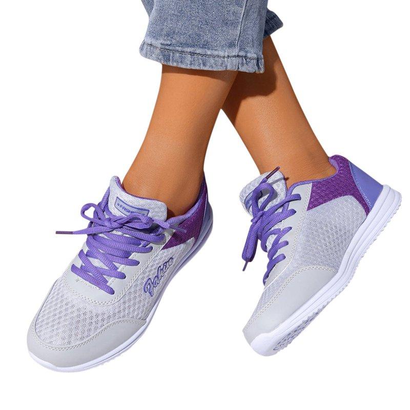 MPWEGNP Shoes For Women Sneakers Women's Fashion Casual Mesh Breathable Slip On Womens (Purple 7)
