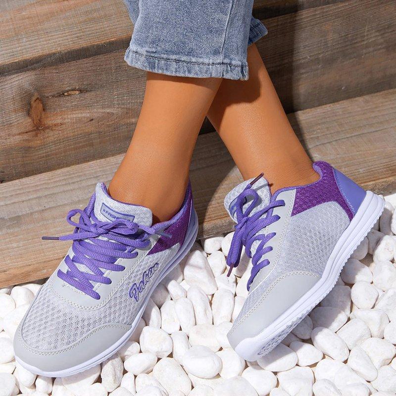 MPWEGNP Shoes For Women Sneakers Women's Fashion Casual Mesh Breathable Slip On Womens (Purple 7)