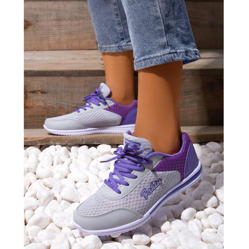MPWEGNP Shoes for Women Sneakers Women's Fashion Casual Mesh Breathable Slip On Womens (Purple 7)