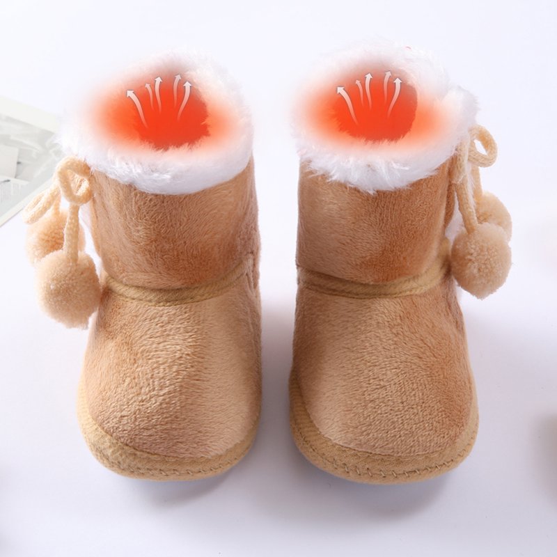 Mrzhqd Cute Shoes For Toddler Boys Girls Booties Snow Shoes Boots Soft Baby Warming Baby Shoes Coffee 0-3 Months