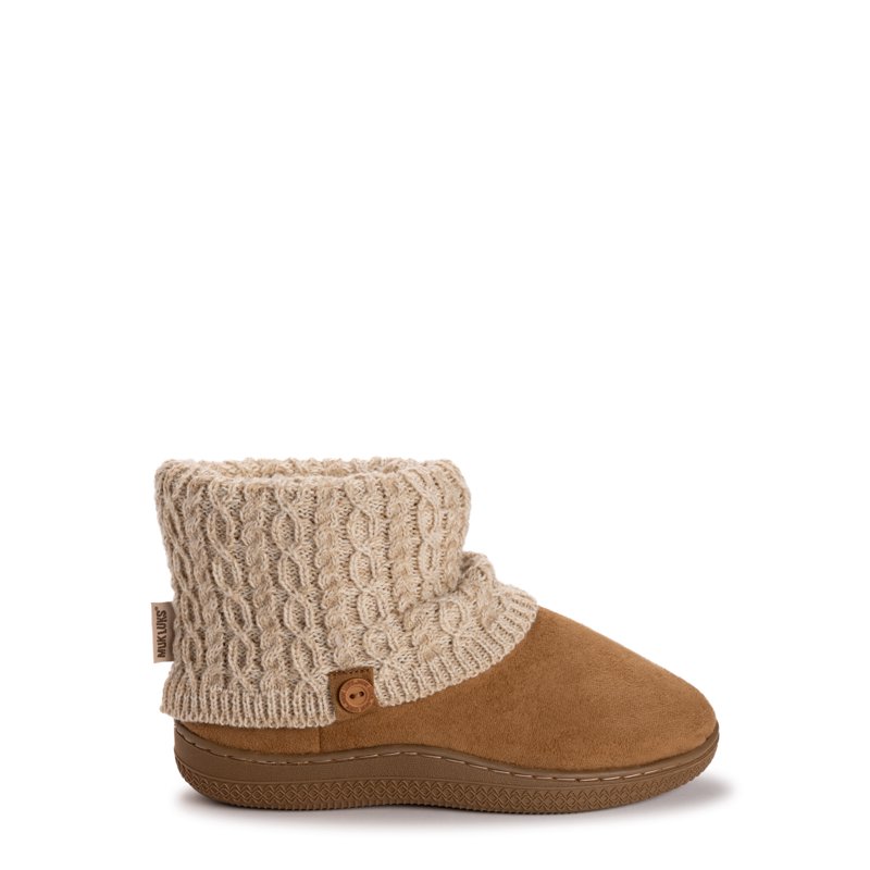 MUK LUKS Women's Cable Knit Slipper Booties